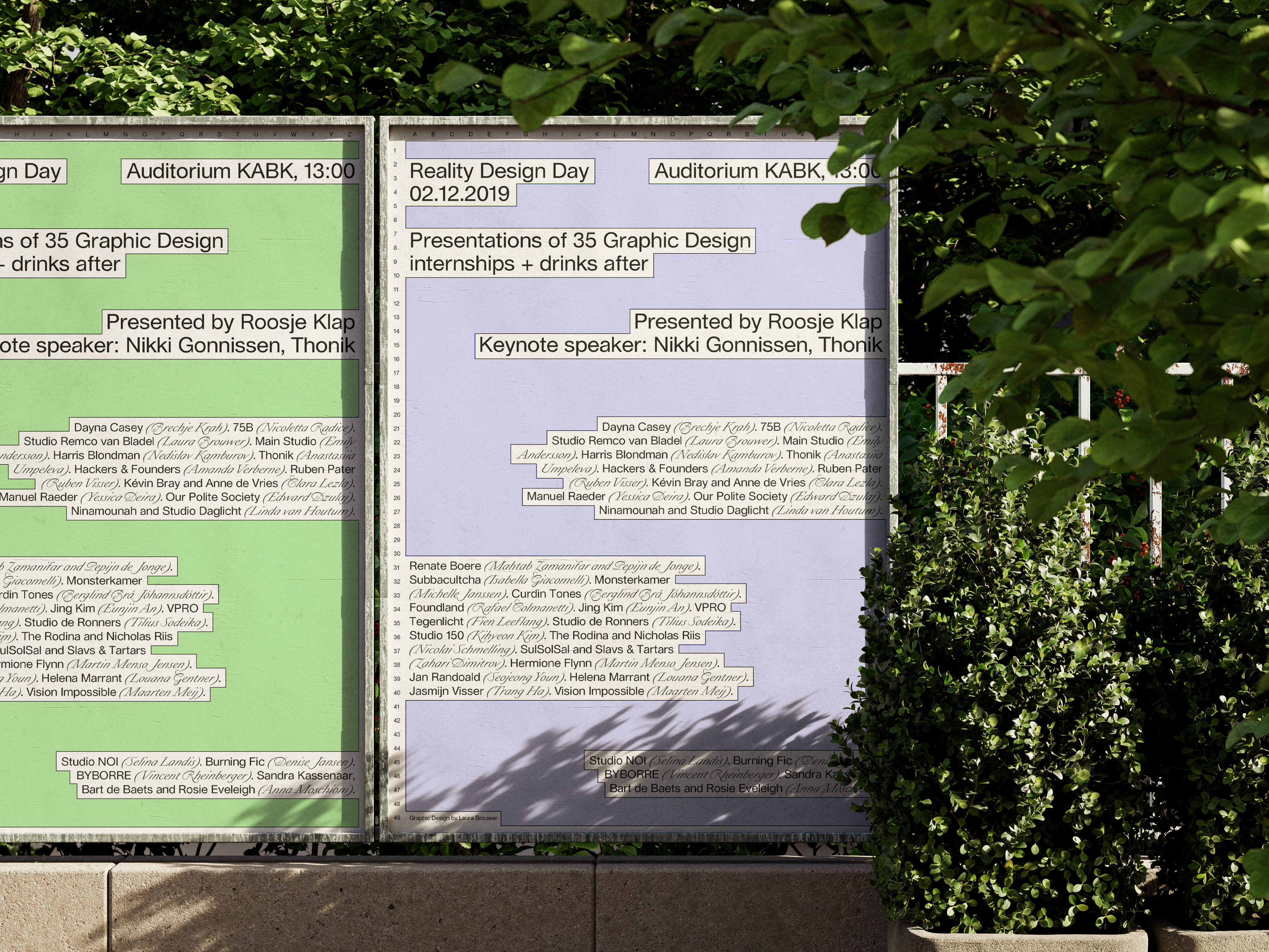 Reality Design Day event poster mounted outdoors